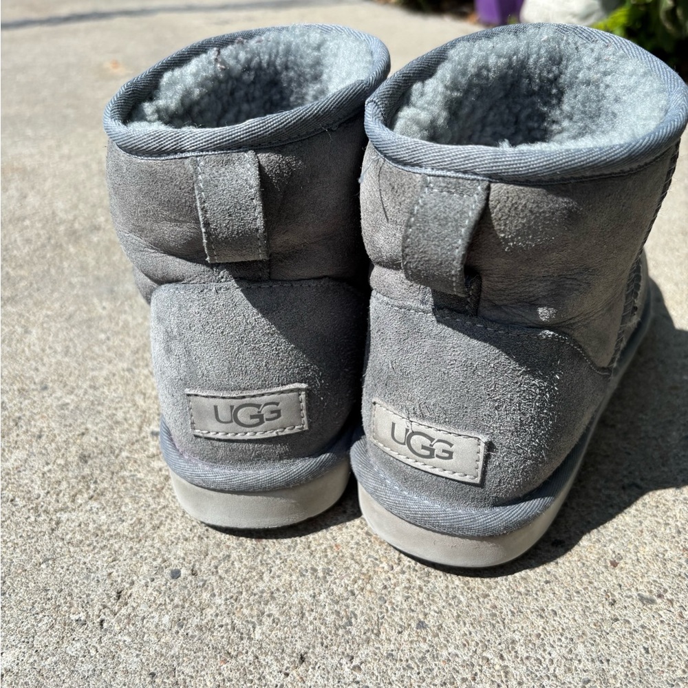 Gray Shearling Lined Ankle Boots - image 3